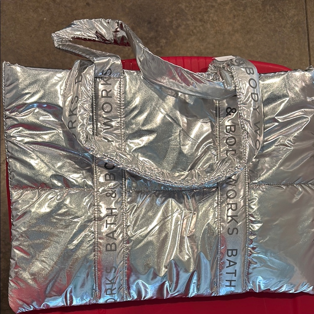 Bath & Body Works Silver Tote Bag